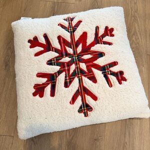 Tartan Plaid Snowflake Christmas Décor Indoor 20" Reversible Sherpa Toss Pillow